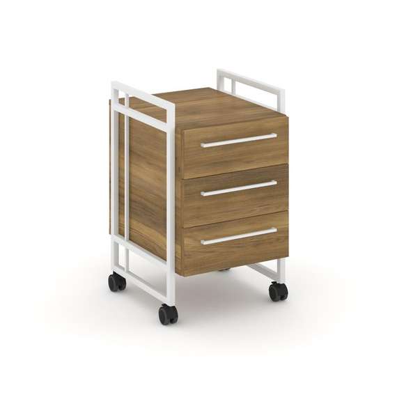 Rift Direct Тумба мобильная RF.TMR-001 Сандал Янтарный/Металл Белый/Белый Ручки 424*500*680