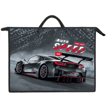 Папка с ручками А3, Оникс Чёрная машина, пластик