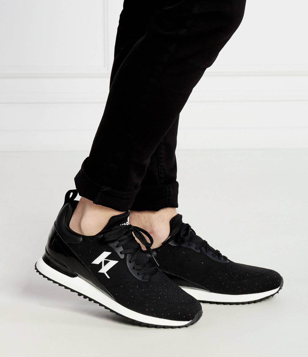 Кожаные кроссовки velocitor Karl Lagerfeld - черный(KL52919)