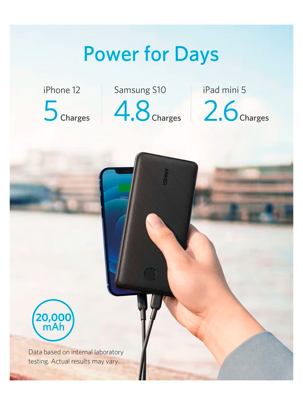 Внешний аккумулятор Anker PowerCore Essential 20000 mAh (A1287) черный