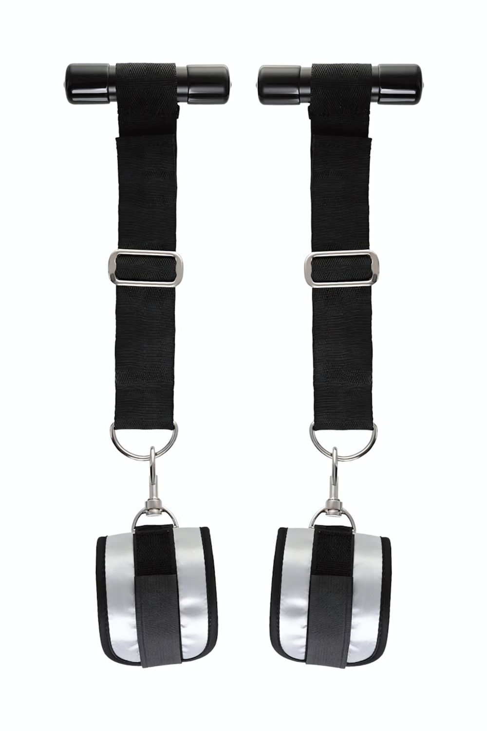 Черно-серебристые фиксаторы для рук на дверь Anonymo (Цвет: черный с серебристым)