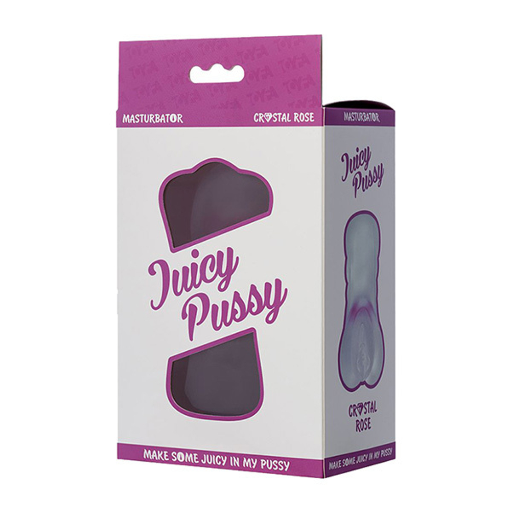 Прозрачный реалистичный мастурбатор 14см ToyFa Juicy Pussy Crystal Rose 894001