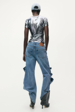 H&M - Glenn Martens Футболка с металлическим принтом, серебристый