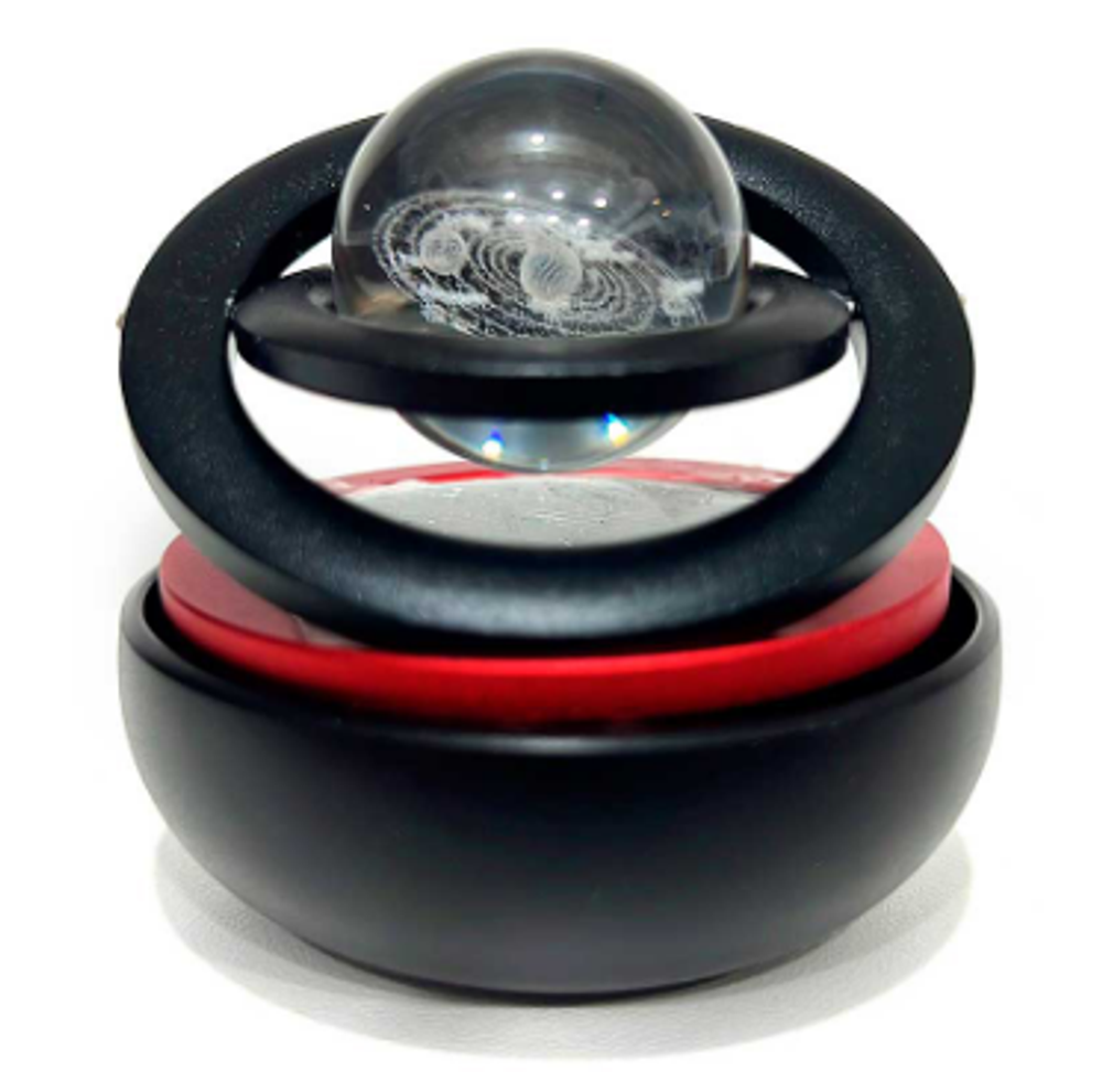 Ароматизатор-игрушка -на торпеду- ПЛАНЕТА (картонный футляр) - солн батар (жидк)- YC-13BL черный A