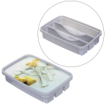 Лоток для столовых приборов «Grey» 26*18*5,5см 3отделения с крышкой