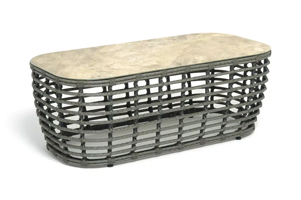 "Ницца" журнальный столик из искусственного ротанга, цвет серый