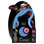 flexi рулетка New Classic M (до 25 кг) 5 м лента синяя