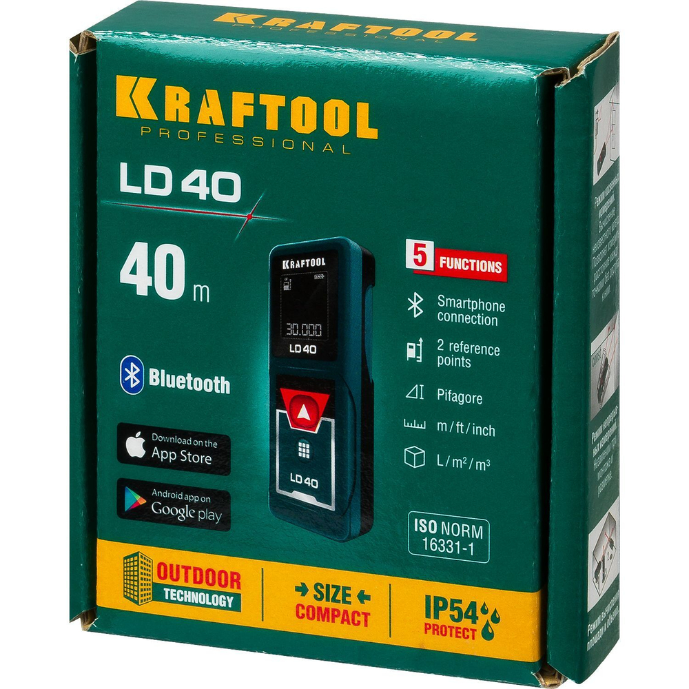 Дальномер лазерный LD-40 KRAFTOOL, дальность 5 см - 40 м