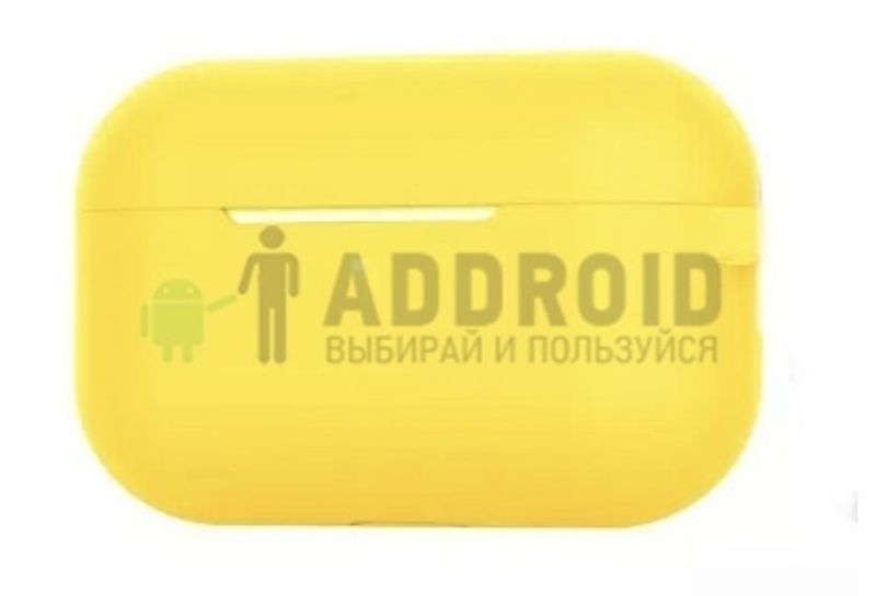 Защитный силиконовый чехол для наушников AirPods Pro Тонкий с карабином yellow