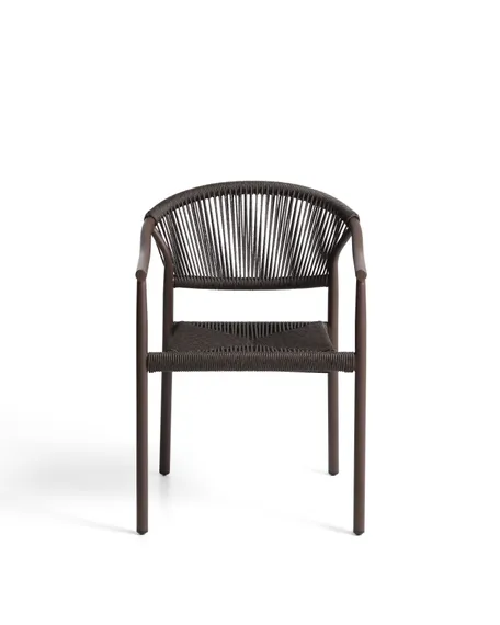 Уличный стул Livadia из коричневого алюминия и веревки