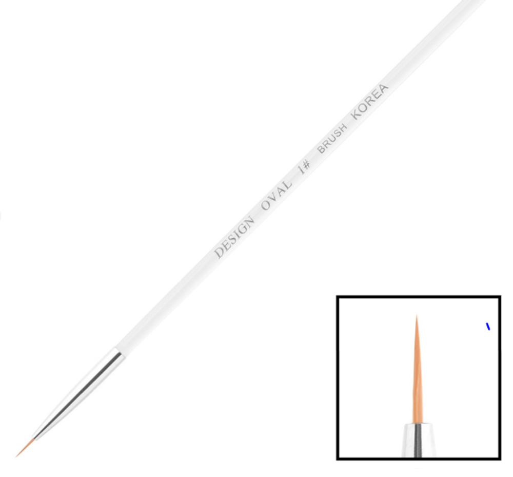 КИСТЬ ДЛЯ ДИЗАЙНА № 1 С ПРОЗРАЧНОЙ РУЧКОЙ