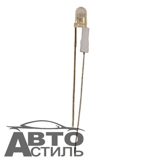 Светодиод 12V T 4  в щиток приборов в кнопки с длинными усиками (белый)