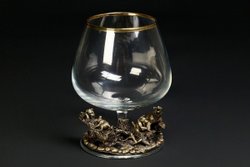 Бокалы для коньяка "Утро в сосновом бору" эконом 2 шт. в подарочном футляре с художественным оформлением