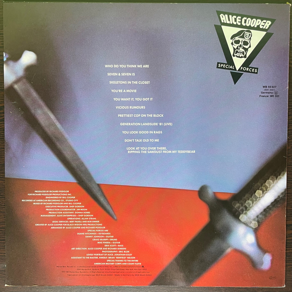 Alice Cooper ‎– Special Forces (Франция 1981г.)