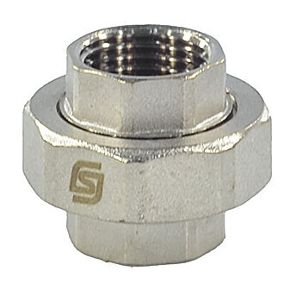 Соединитель латунь никель американка Ду 20 (3/4") прямой ВР/ВР SantechSystems