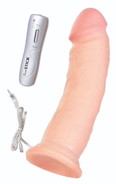 Телесный реалистичный вибратор Realstick Elite Vibro Justin - 21 см. (Цвет: телесный)