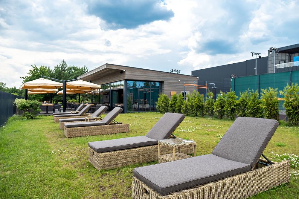 Рим, шезлонг коричневый/соломенный/графит, искусственный ротанг