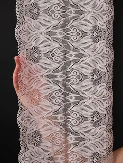 03-294 ОПТ Кружево эластичное 24 см, серебристый пион 168