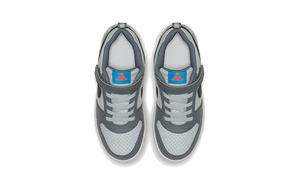 Middle-aged children's Nike Court Borough Low magic casual non-slip lightweight low-top sneakers gray blue