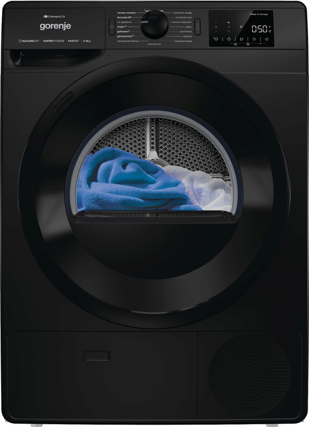 Сушильная машина с тепловым насосом Gorenje DPNE92GNLWIFI/BC