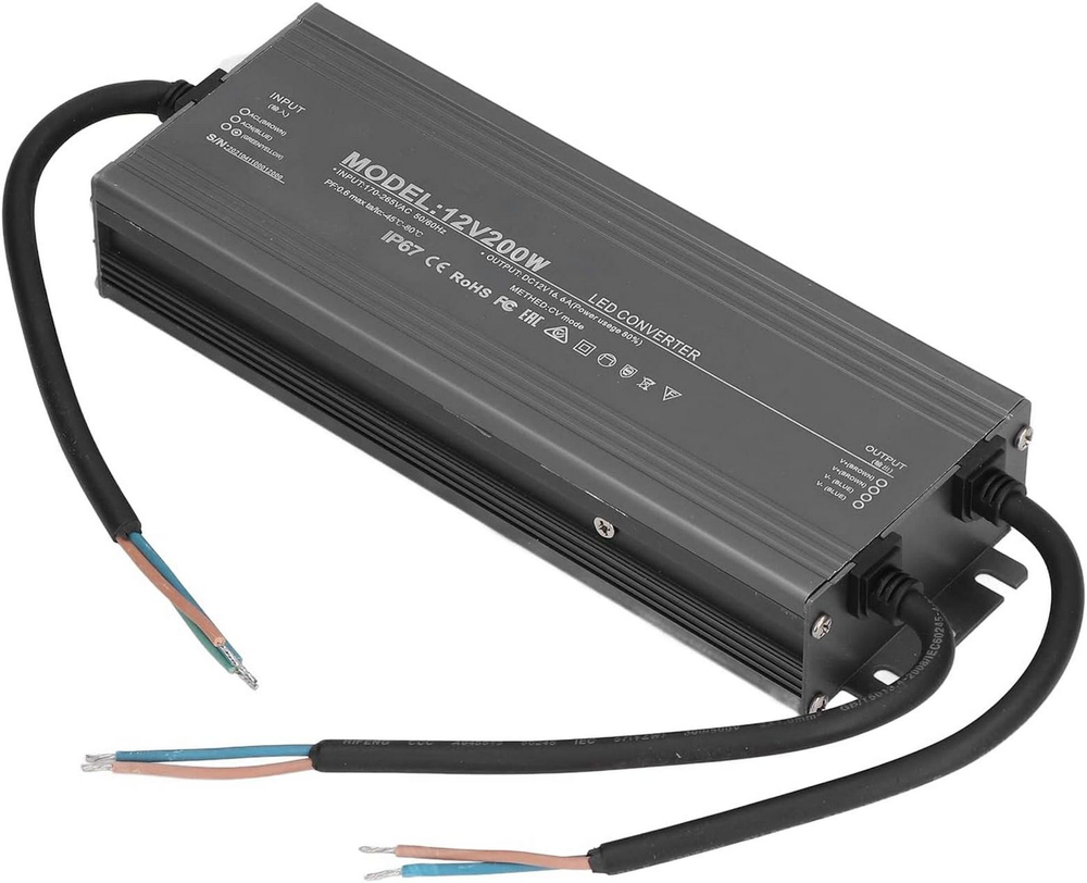 Адаптер питания 12V/200W универсальный IP67 RoHS