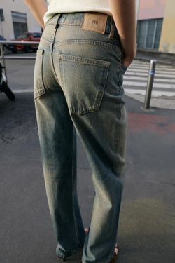 ZARA ДЖИНСЫ Z1975 STRAIGHT СВОБОДНОГО КРОЯ СО СРЕДНЕЙ ПОСАДКОЙ, ИНДИГО