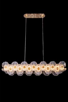 Подвесная люстра LED 140W 3000К LE3032/1260 GD/SH золото/прозрачный Jardin Leon