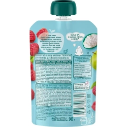 Пюре фруктовое ФрутоНяня с 6 месяцев, из яблок, малины и творога, 90 г