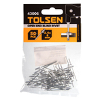 TOLSEN (TT43006) Набор заклепок алюминиевых, 2,4 х 8 мм, 50 шт