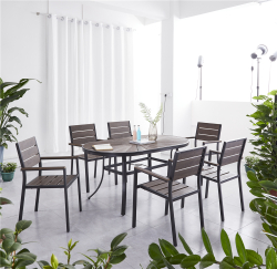 Алюминиевый овальный стол 160*90 ПОЛИВУД-4 «POLYWOOD-4» цвет каштан арт.1021