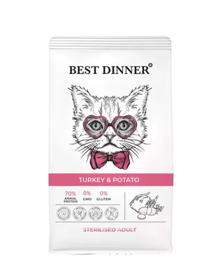 Best Dinner Эдалт стерилизат с индейкой и картофелем 1,5 кг