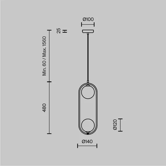 Подвесной светильник Круг / Ring G9х2 Maytoni mod013pl-02w