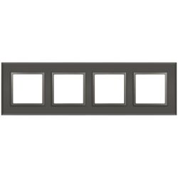 Рамка для розеток и выключателей ЭРА Elegance 14-5104-16 на 4 поста, стекло, титан