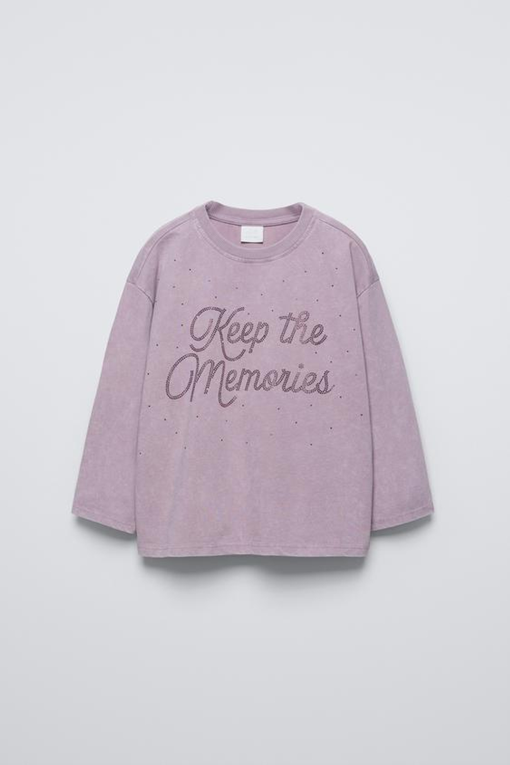 ZARA ФУТБОЛКА СО СТРАЗАМИ, ФИОЛЕТОВЫЙ