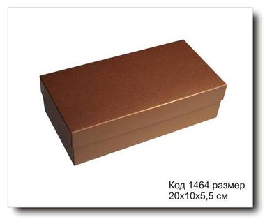Коробка подарочная код 1464 размер 20х10х5.5 см медный металлик
