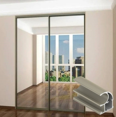 Дверь-купе ARISTO С, зеркало, профиль шампань матовая