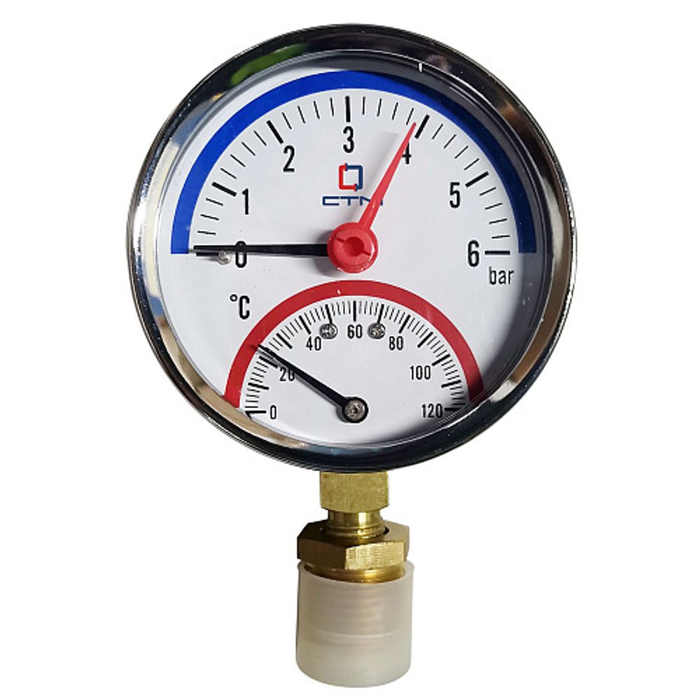 Манометр радиальный 1/4", измерение 0- 6 бар СТМ ТЕРМО