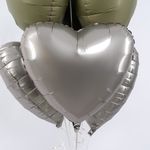Шар (18''/46 см) Сердце, Лунное Серебро, Матовый, 1 шт.