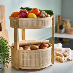 IKEA KANELMOTT  (ИКЕА КАНЕЛМОТТ)  -  Корзина для фруктов и овощей, комплект из 2 штук, бамбук