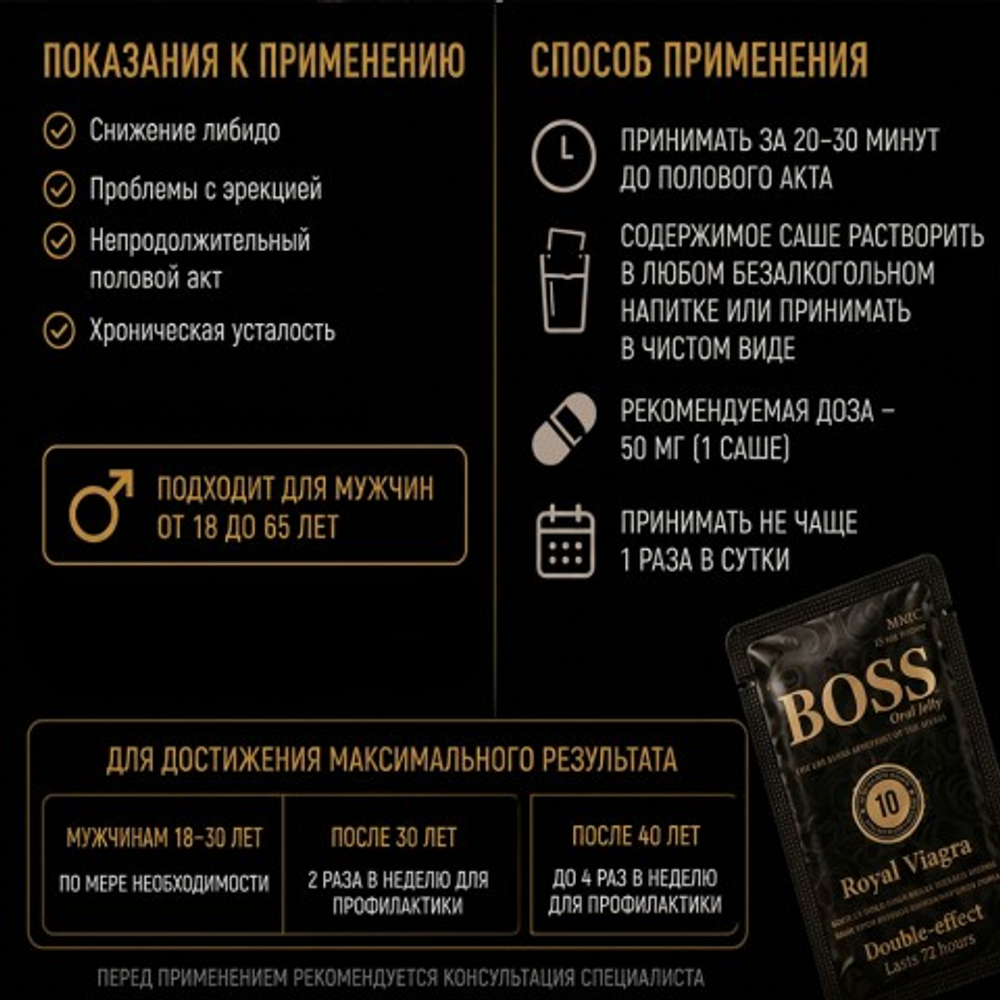 Возбуждающий гель Boss Royal Viagra