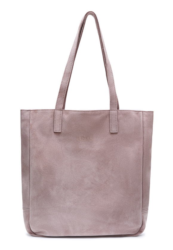 сумка шоппер пыльно-розовый на молнии замша