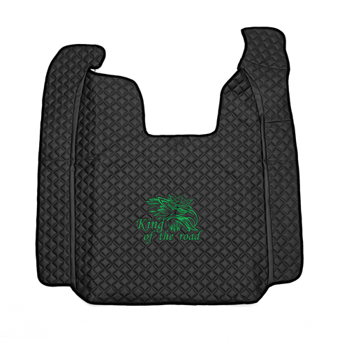 Ковры SCANIA 5 серии R (автомат), (экокожа, черный, черный кант, зеленая вышивка)