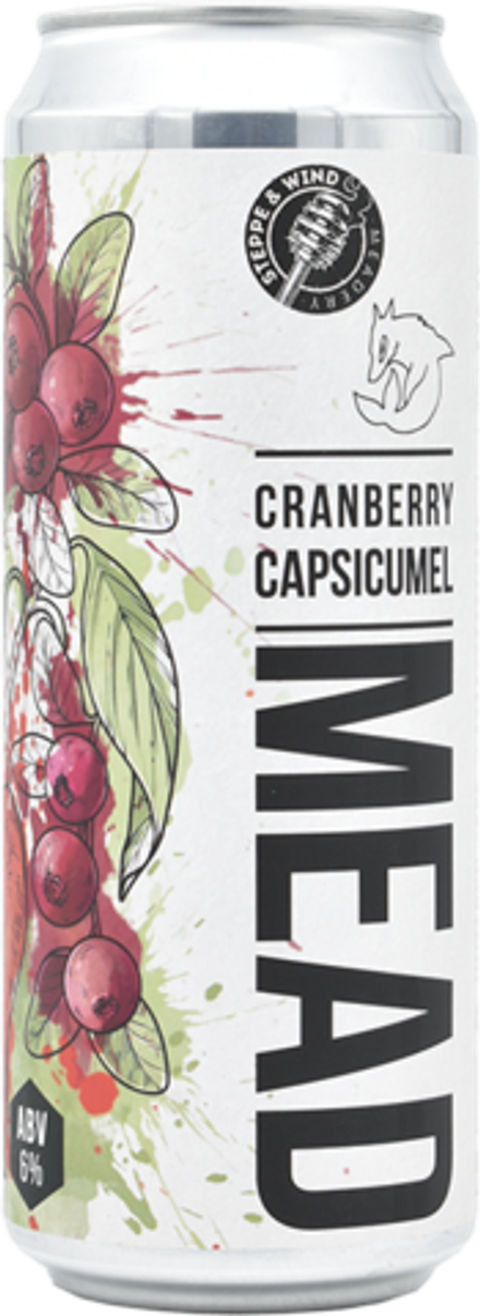 Медовуха Степь и Ветер Крэнберри Капсикумель Мид / Mead Steppe & Wind Cranberry Capsicumel 0.45 - банка