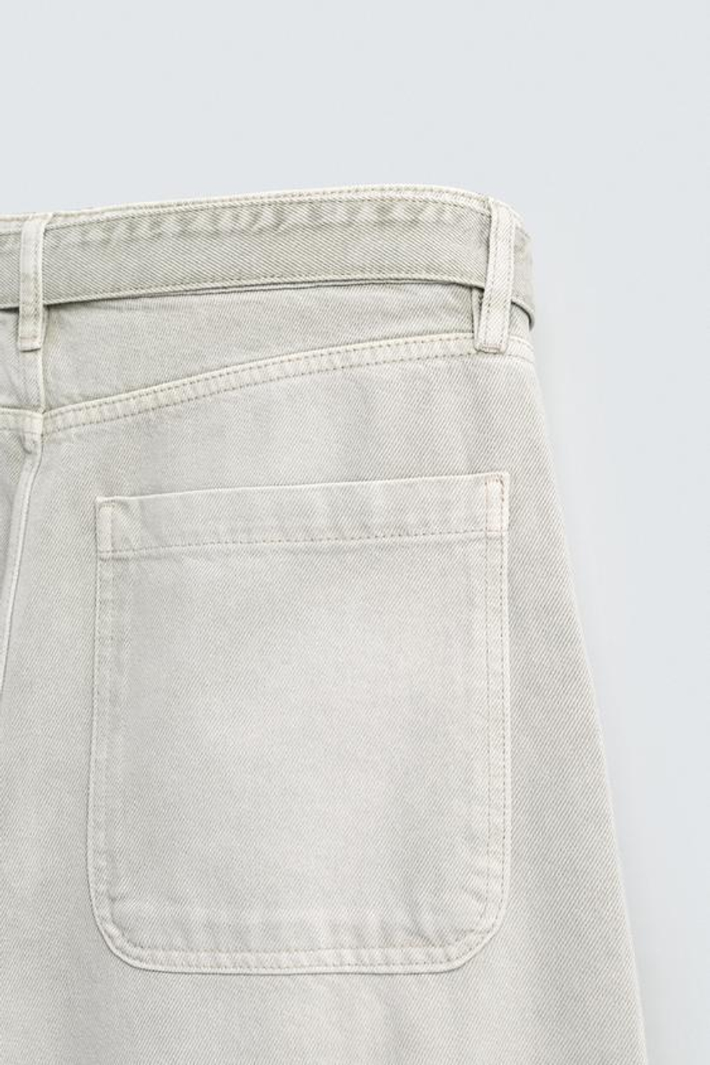 ZARA ДЖИНСЫ RELAXED FIT С ПОЯСОМ, ЗЕЛЕНЫЙ/СЕРЫЙ