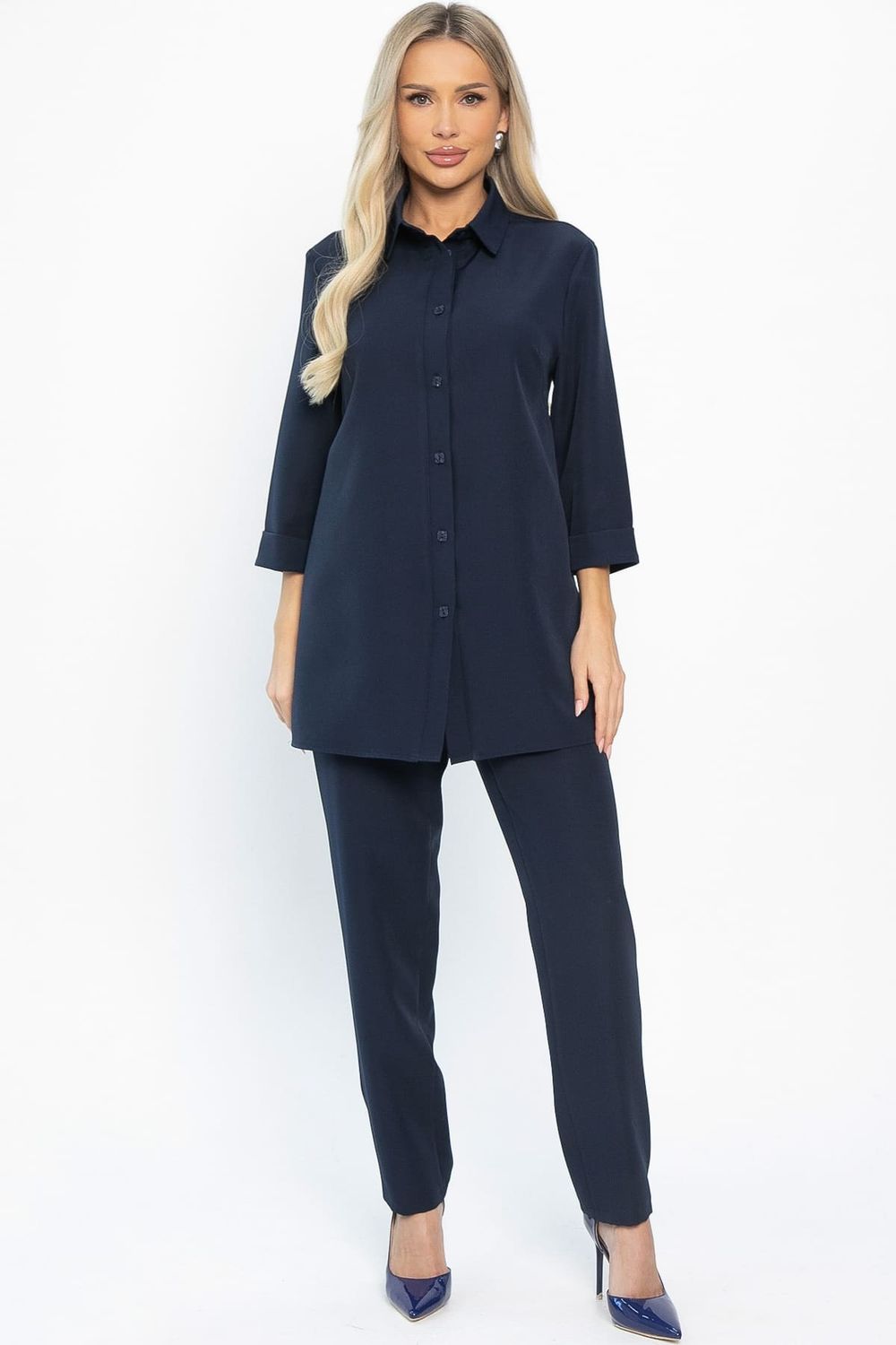 Костюм с брюками Ксанти НЬЮ (синий) К14502-3М LT Collection