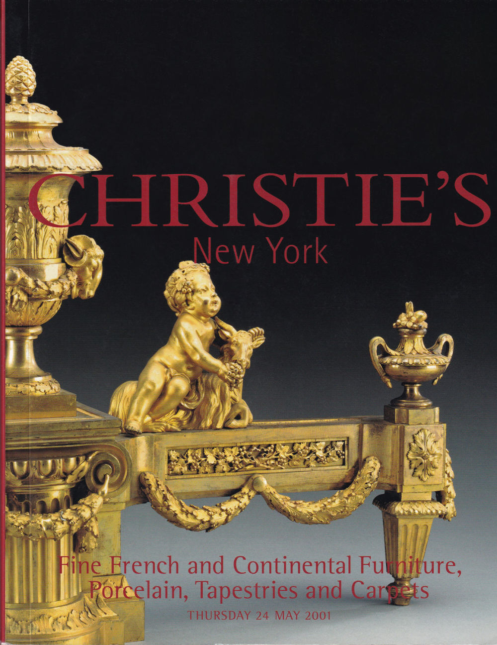 Каталог аукциона Christie's, Нью-Йорк, Мебель, фарфор, гобелены, французские и европейские ковры от 24 мая 2001 года