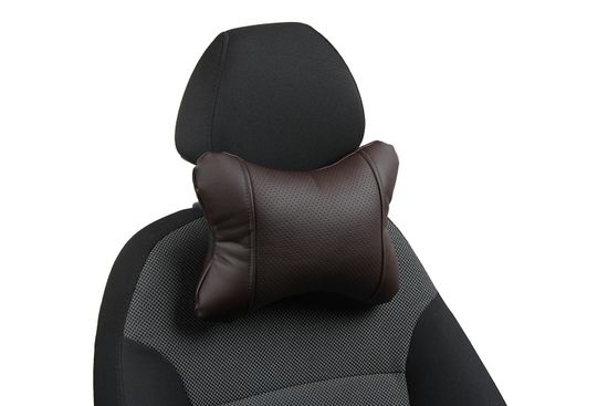 Автомобильная подушка "Косточка" под шею из экокожи