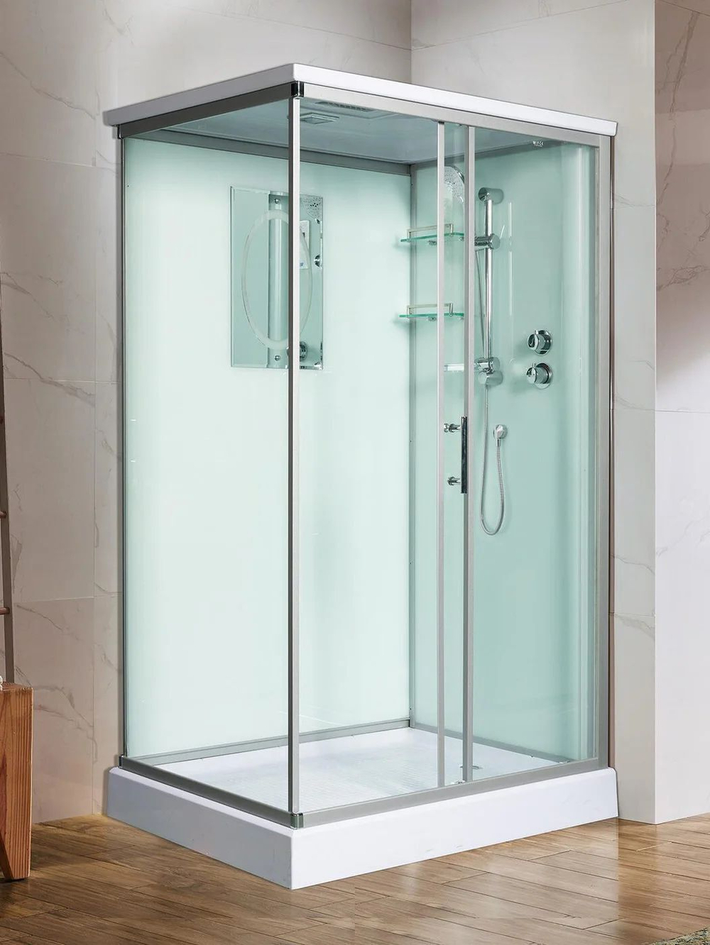Душевая кабина WeltWasser  WW500 LAINE 1212 120х90 см,  прозрачное стекло, поддон низкий, крыша