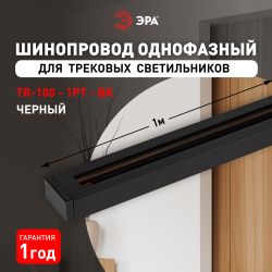 Шинопровод однофазный ЭРА TR-100-1PT BK 1м черный
