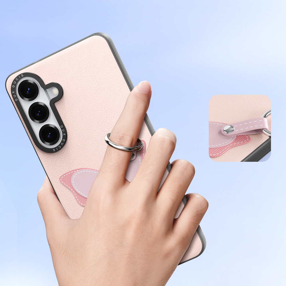 Чехол розового цвета (Light Pink) для Samsung Galaxy S26+ Плюс, серия Luvy Series Case (со съемным ремешком) от Dux Ducis